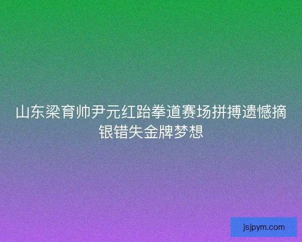 山东梁育帅尹元红跆拳道赛场拼搏遗憾摘银错失金牌梦想